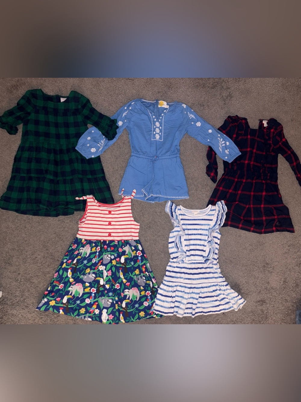 Girls Sz 5 Clothing Lot 5 Piece Dress & Romper Bundle Mini Boden Hanna Andersson
